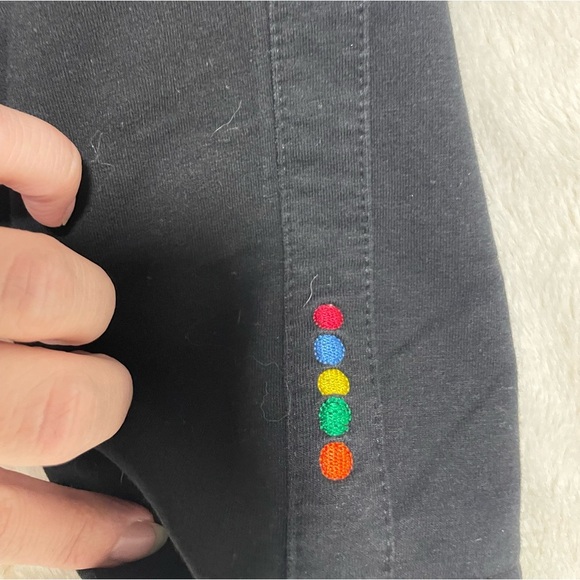 COOGI Black Rainbow Waistband Cropped Sweatpants Size Small - Picture 5 of 6